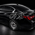 White OTS 40-inch vinyl decal on car