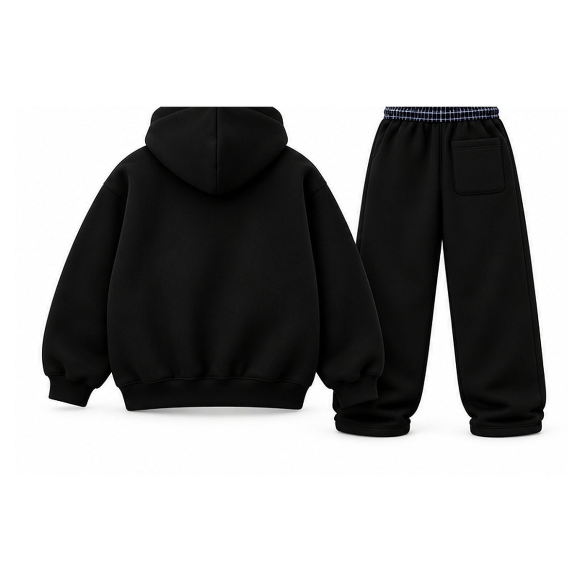 OTS black set back hoodie and joggers together