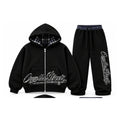 OTS black set front hoodie and joggers together