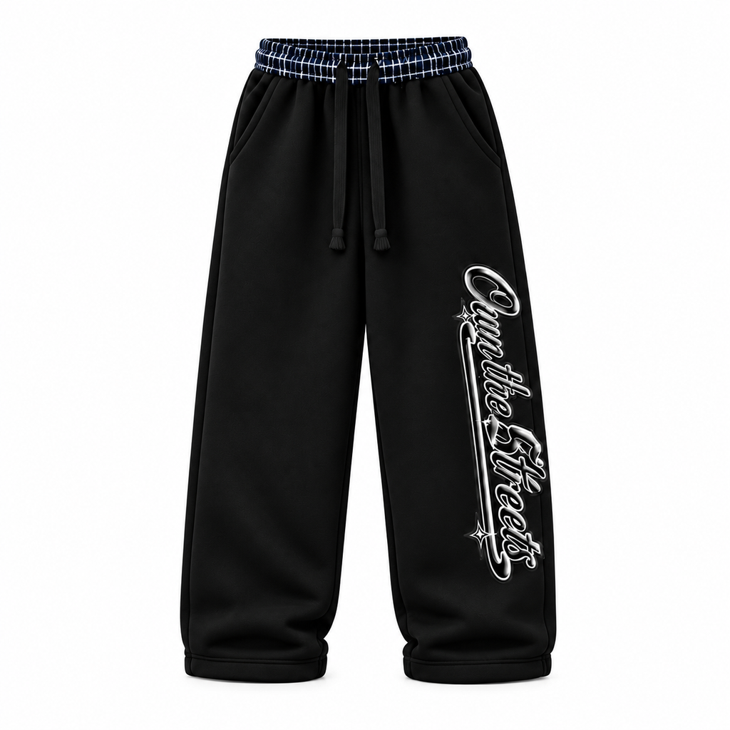 OTS black pants front — Own the Streets