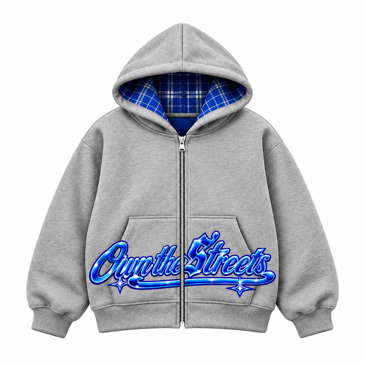 OTS grey hoodie front — Own the Streets