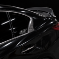 OTS Solid Black Sticker on a black car rear side window